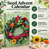 Seed Christmas Advent Calendar, 25 Flower Vegetable Fruit & Herb Seed Packets Advent Calendar - Tophatter Daily Deals