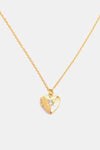 Zircon Heart Shape 14K Gold-Plated Pendant Necklace April One Size Necklaces - Tophatter Daily Deals