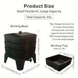 Worm Composting Bin 3-Tier Waste Converter Outdoor > Others - Tophatter Daily Deals