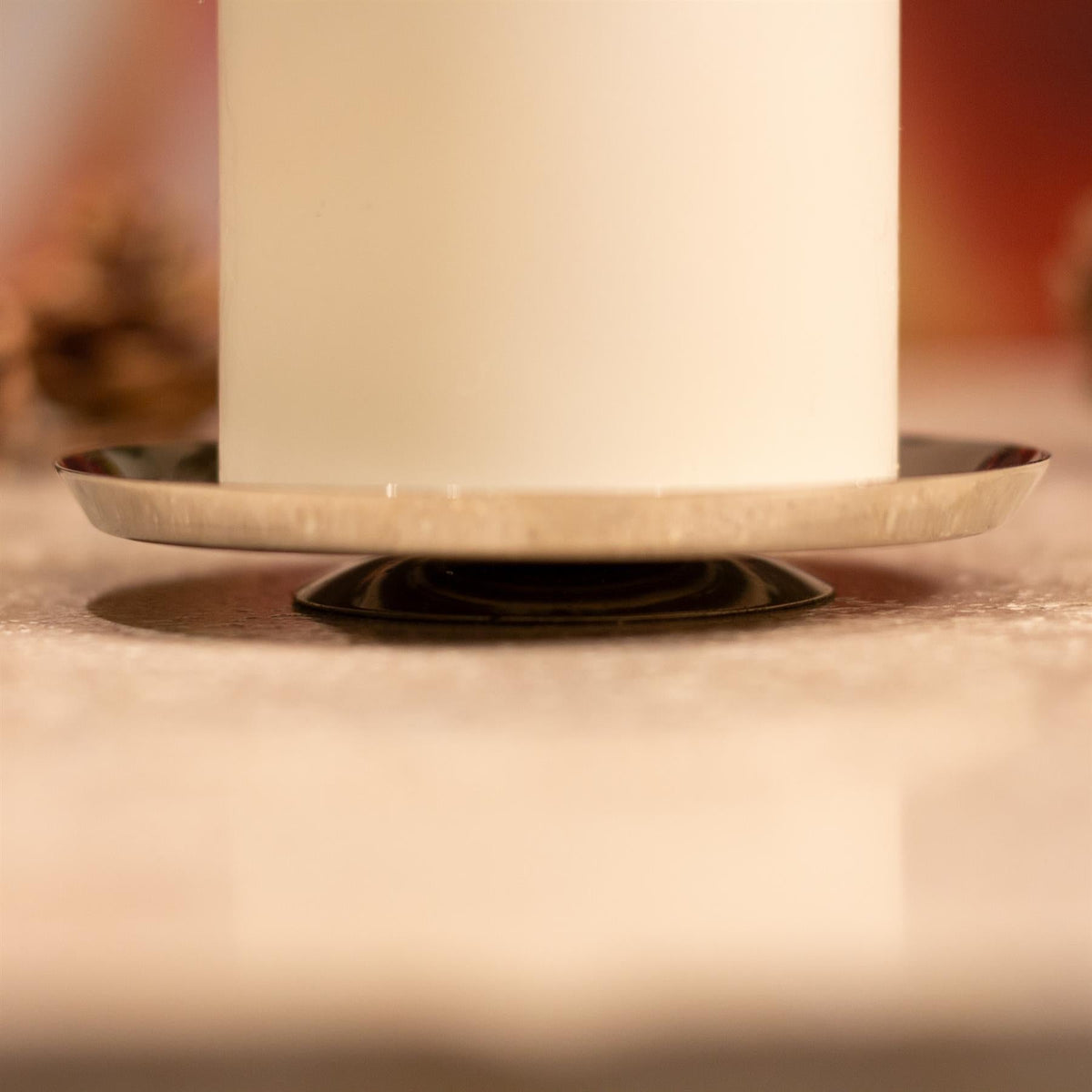 Silver Round Metal Spike Candle Holder Pillar Candle Plate Stand 10cm Candle Holder - Tophatter Daily Deals