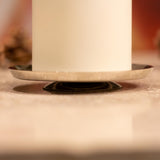 Silver Round Metal Spike Candle Holder Pillar Candle Plate Stand 10cm Candle Holder - Tophatter Daily Deals