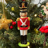 Toy Soldier Christmas Bauble | Red Soldier Ceramic Hanging Tree Ornament - 13cm Baubles - Tophatter Daily Deals