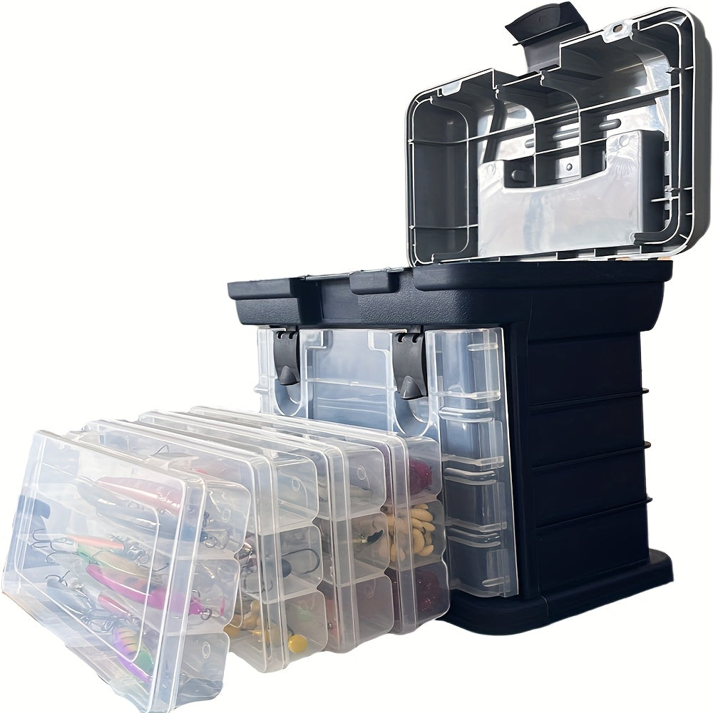 4-Tier Portable Fishing Tackle Storage Box Outdoor > Fishing - Tophatter Daily Deals