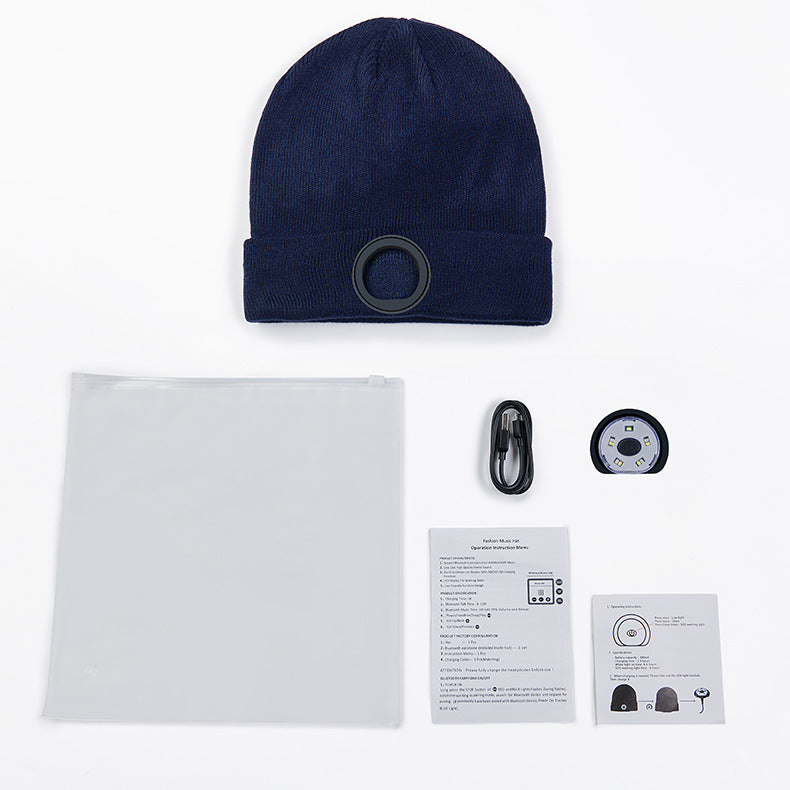Bluetooth Headset Hat Led Luminous Wireless Music 0 - Tophatter Daily Deals