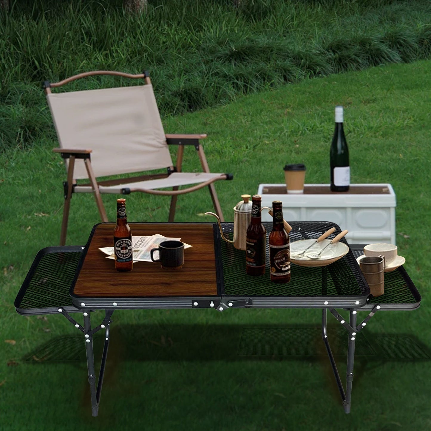 Folding Table with Mesh Seat Furniture > Outdoor > Outdoor Tables - Tophatter Daily Deals