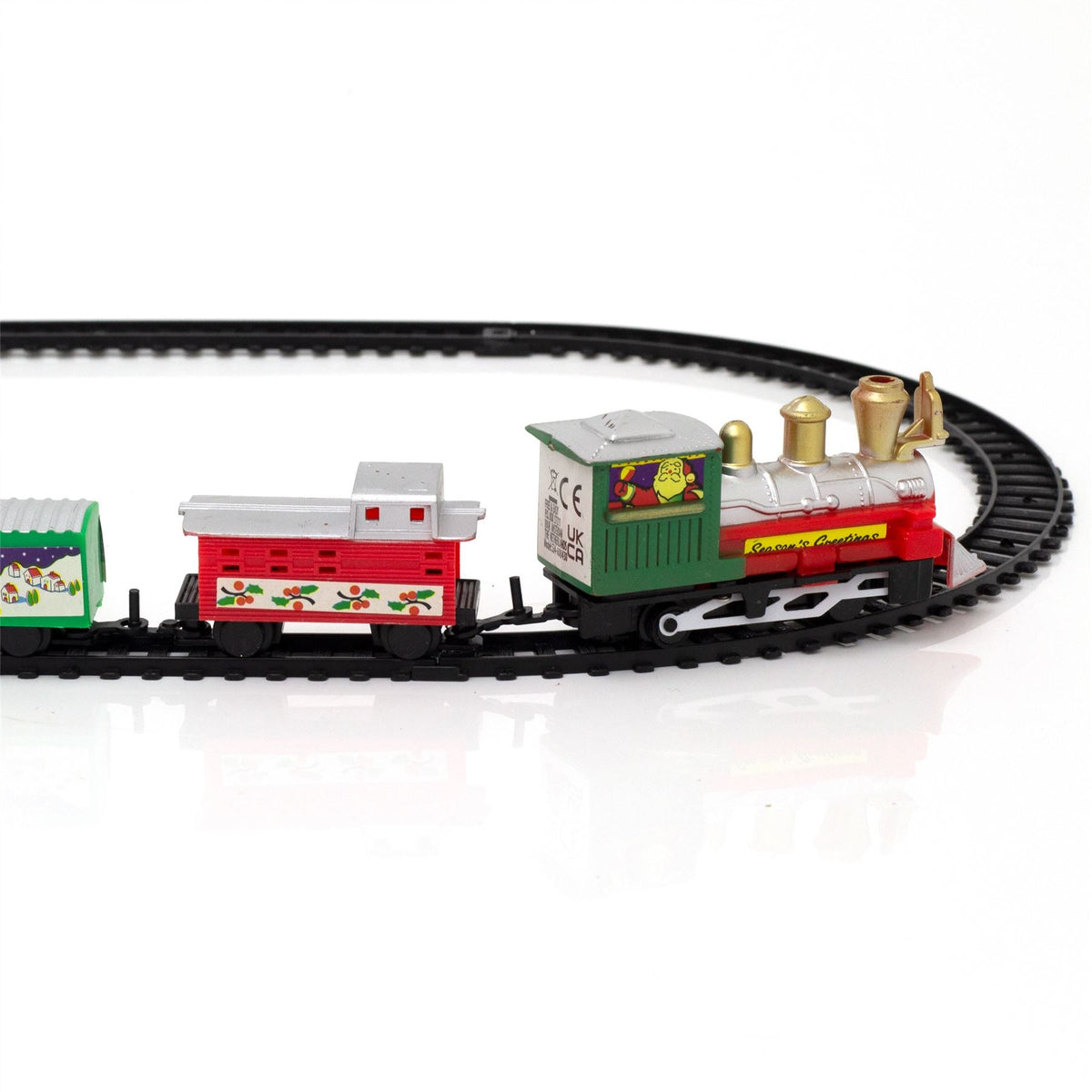 9 Piece Battery Operated Mini Christmas Train Set | Festive Toy Train Set With 57cm Track Christmas Decoration | Toy Railway And Train Set For Kids Train Set - Tophatter Daily Deals