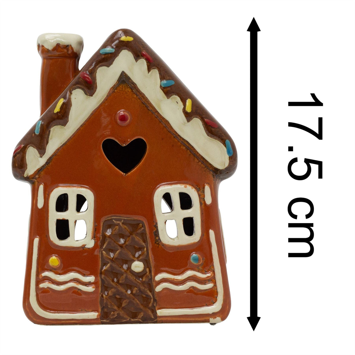 Ceramic Gingerbread House Christmas Tealight Holder | Festive Candle Ornament Candle Holder - Tophatter Daily Deals