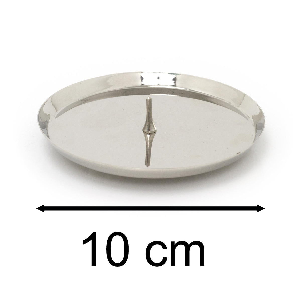 Silver Round Metal Spike Candle Holder Pillar Candle Plate Stand 10cm Candle Holder - Tophatter Daily Deals