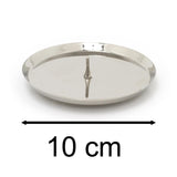 Silver Round Metal Spike Candle Holder Pillar Candle Plate Stand 10cm Candle Holder - Tophatter Daily Deals