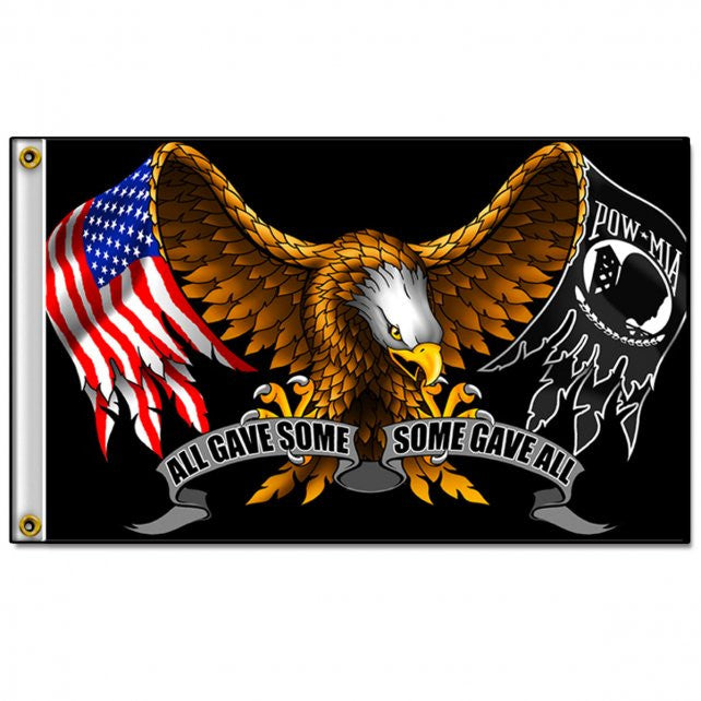 Hot Leathers All Gave Some Eagle Flag 3 x 5 w/ Metal Grommets Flag - Tophatter Daily Deals