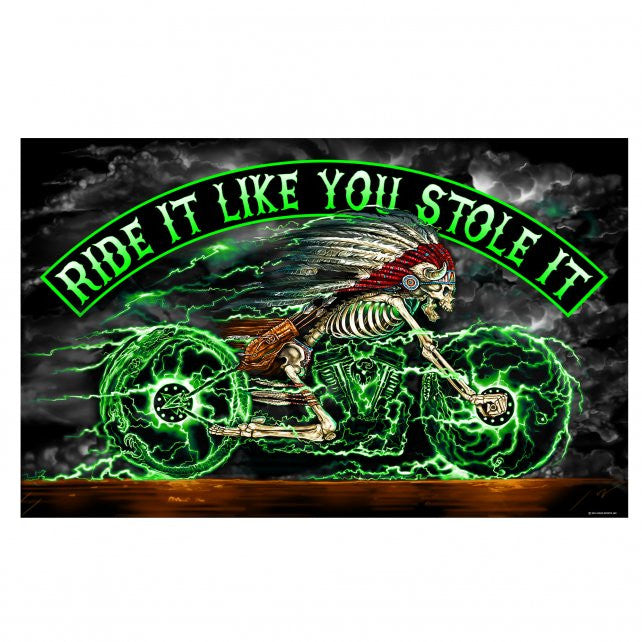 Hot Leathers Indian Ride It Like You Stole It Flag 3 x 5 w/ Metal Grommets Flag - Tophatter Daily Deals