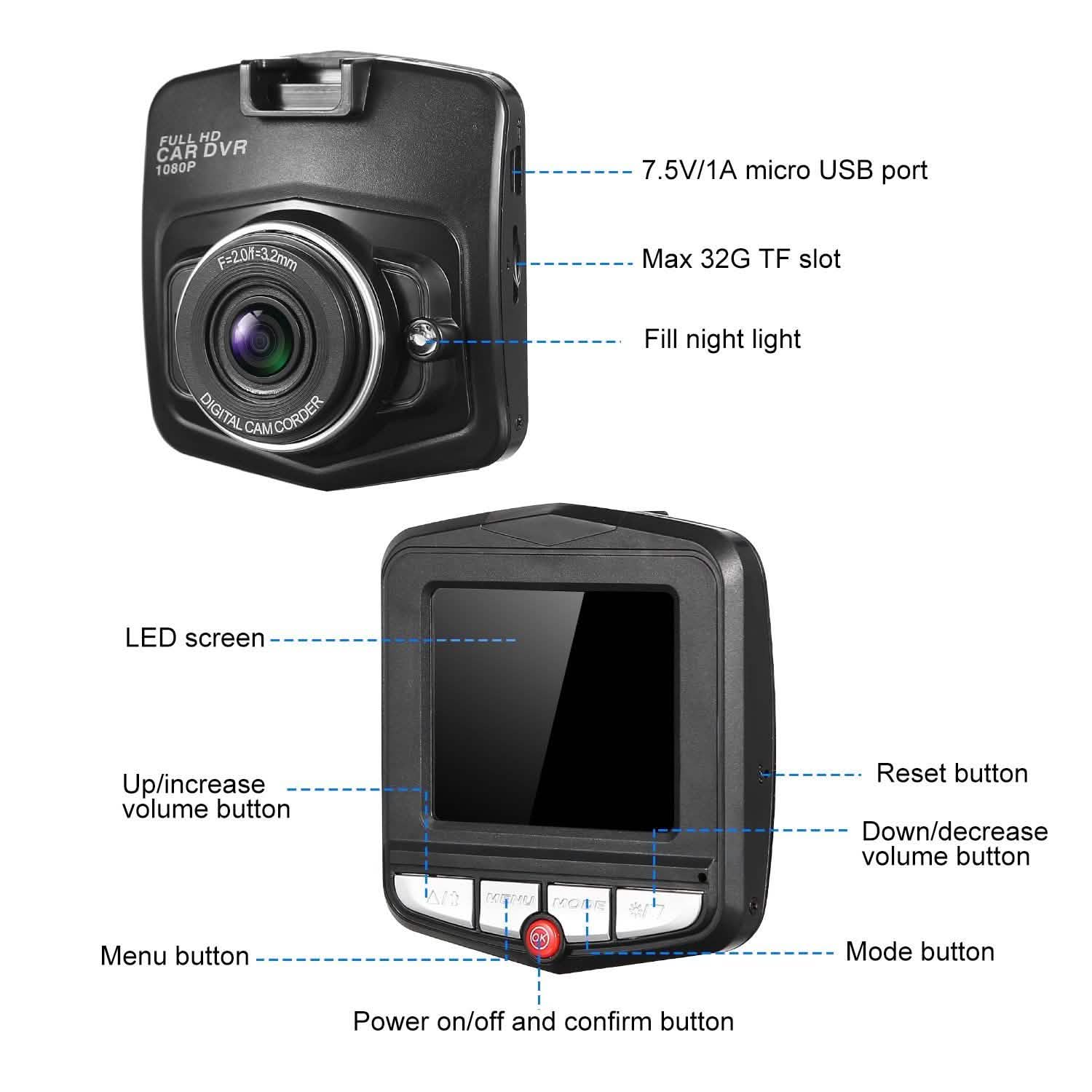 FHD 1080P Car DVD Dash Cam Vehicle Video Recorder Automotive - Tophatter Daily Deals