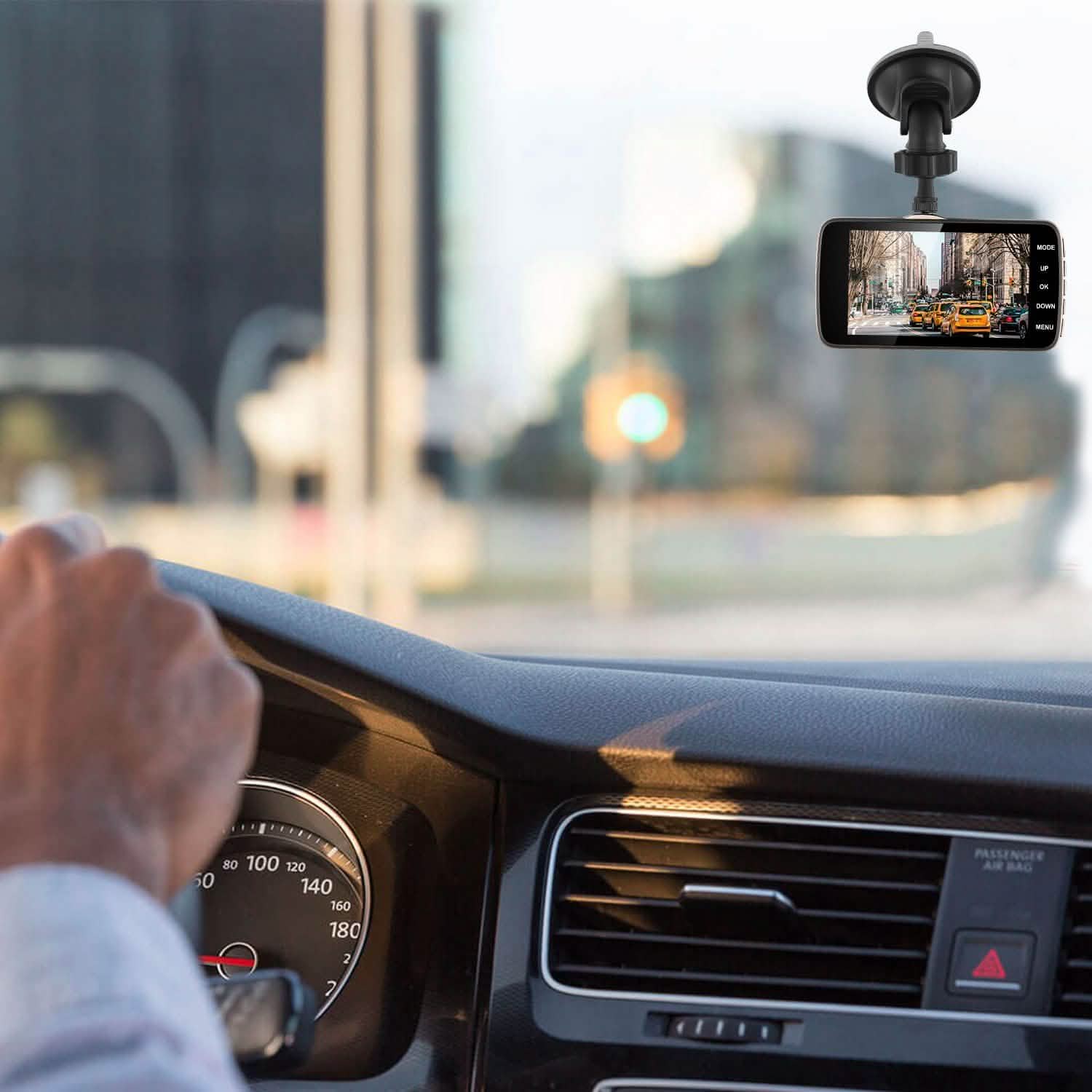 FHD 1080P Dash Cam 4" Screen Dual Cameras Automotive - Tophatter Daily Deals