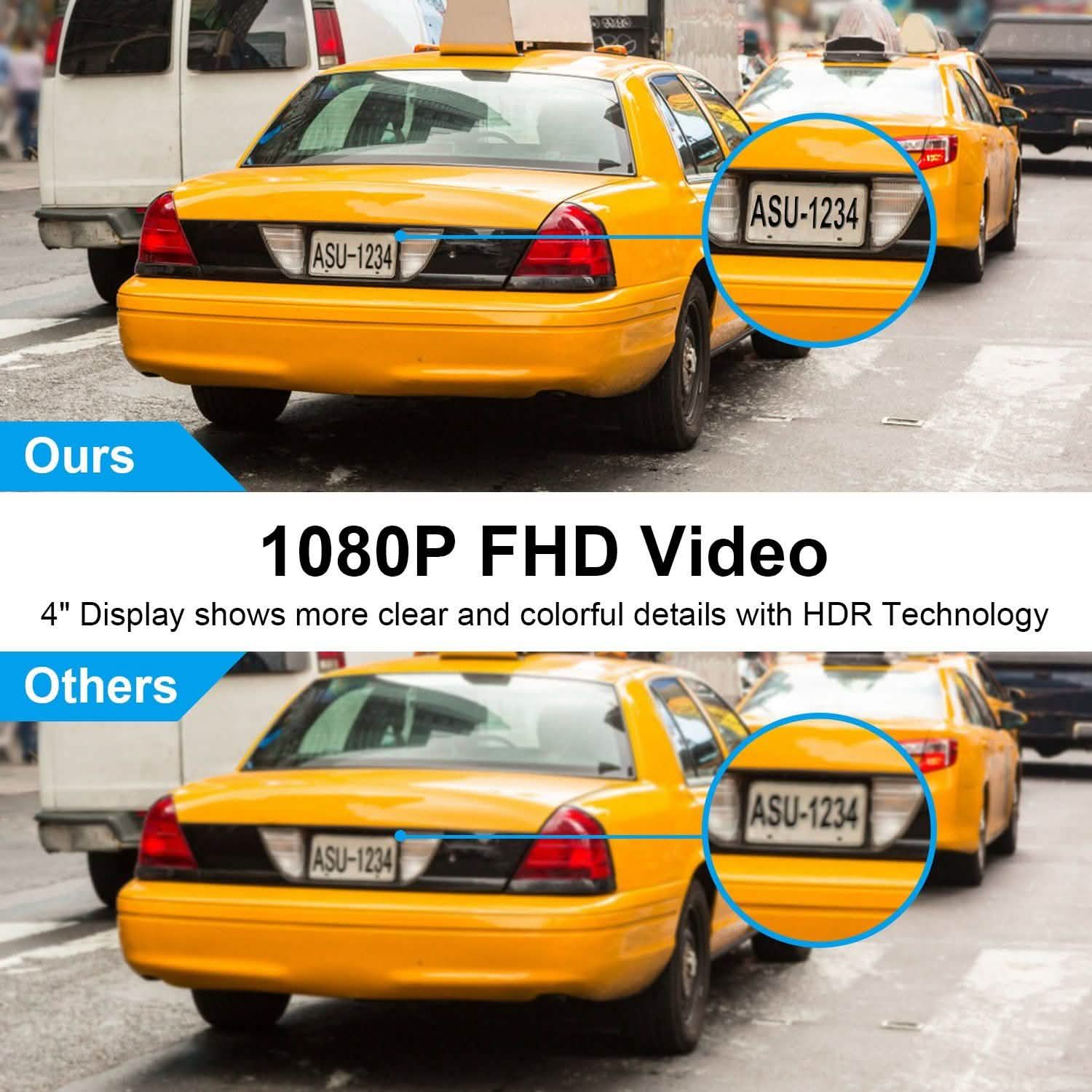 FHD 1080P Dash Cam 4" Screen Dual Cameras Automotive - Tophatter Daily Deals