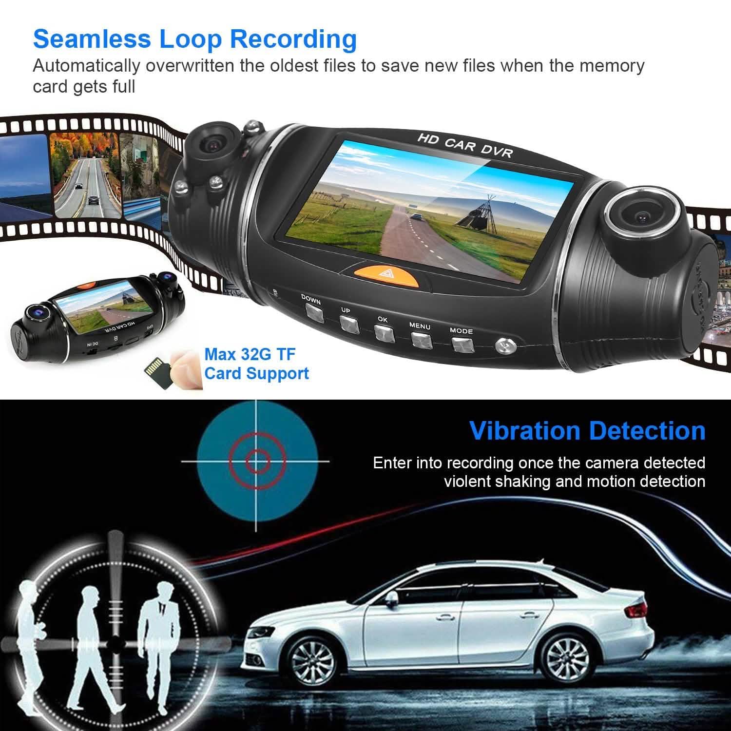 FHD 1080P Dual Lens Car DVR Dash Cam Automotive - Tophatter Daily Deals