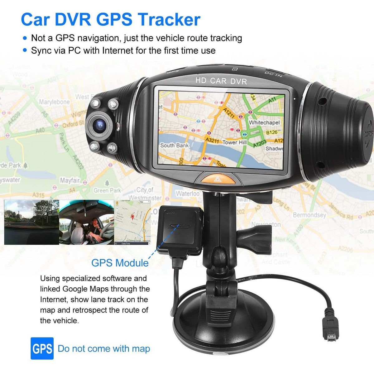 FHD 1080P Dual Lens Car DVR Dash Cam Automotive - Tophatter Daily Deals