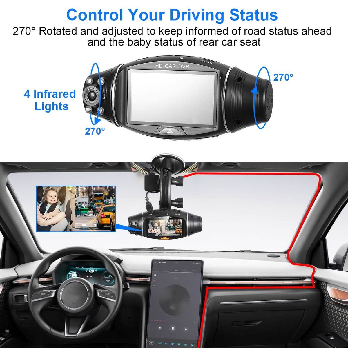 FHD 1080P Dual Lens Car DVR Dash Cam Automotive - Tophatter Daily Deals
