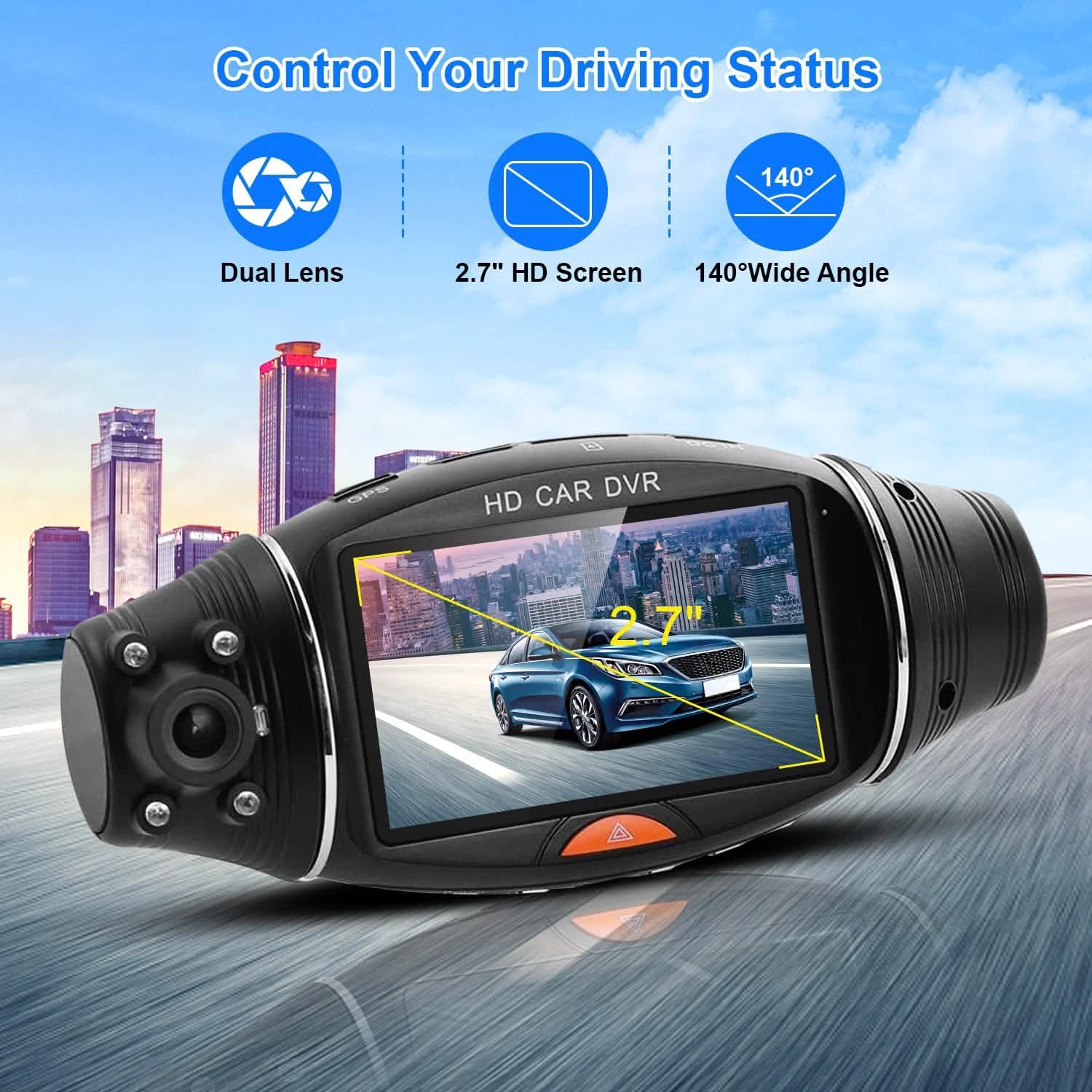 FHD 1080P Dual Lens Car DVR Dash Cam Automotive - Tophatter Daily Deals