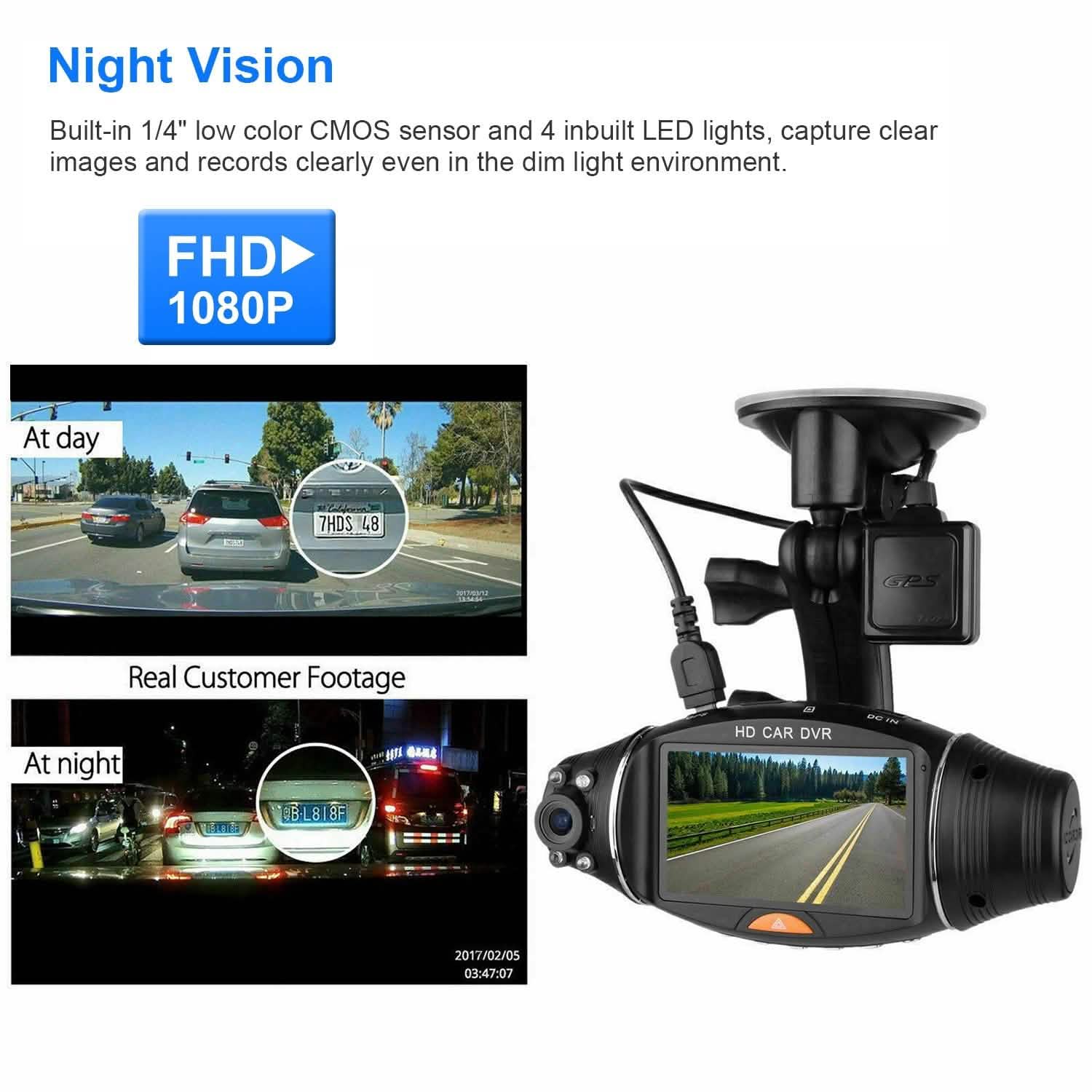 FHD 1080P Dual Lens Car DVR Dash Cam Automotive - Tophatter Daily Deals