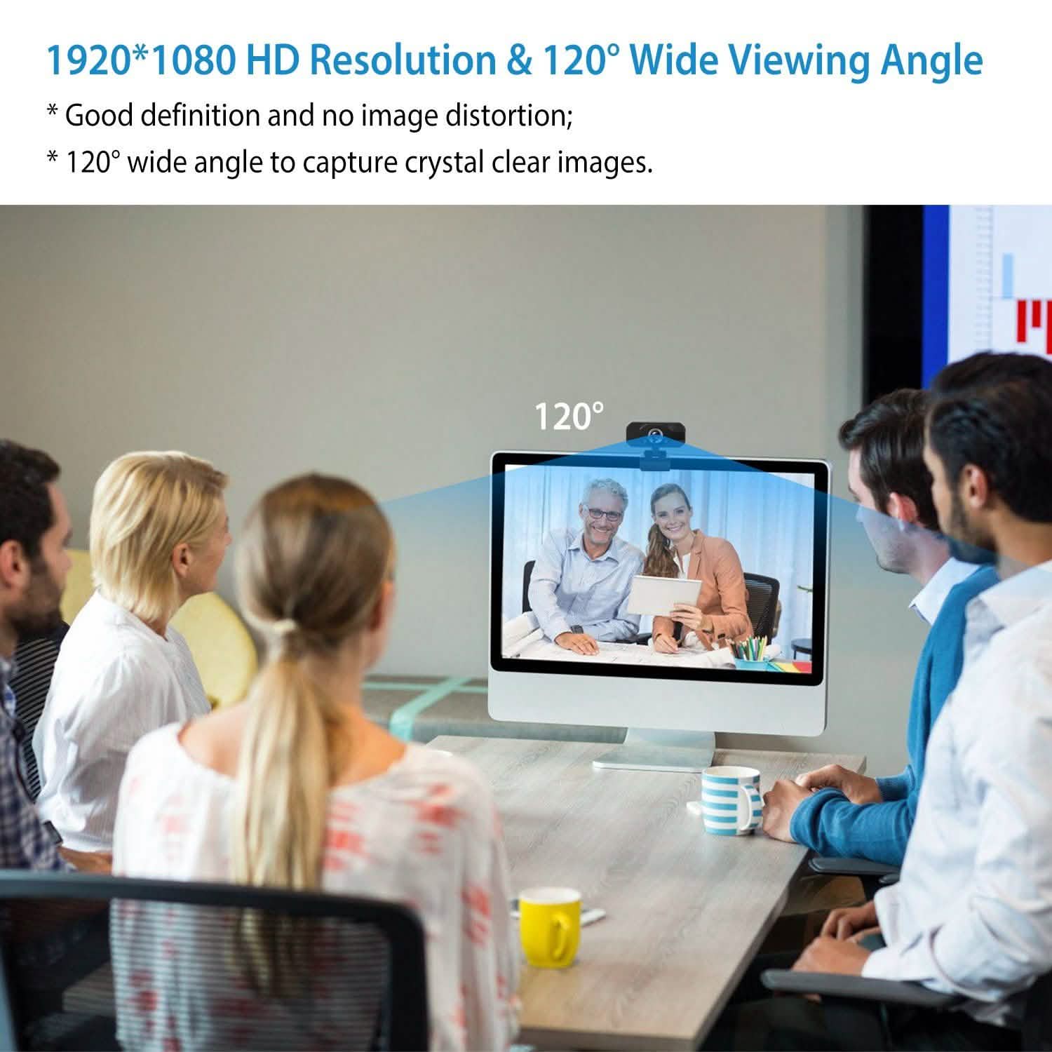 FHD 1080P USB Webcam with 360° Rotatable Clip Computer Accessories - Tophatter Daily Deals