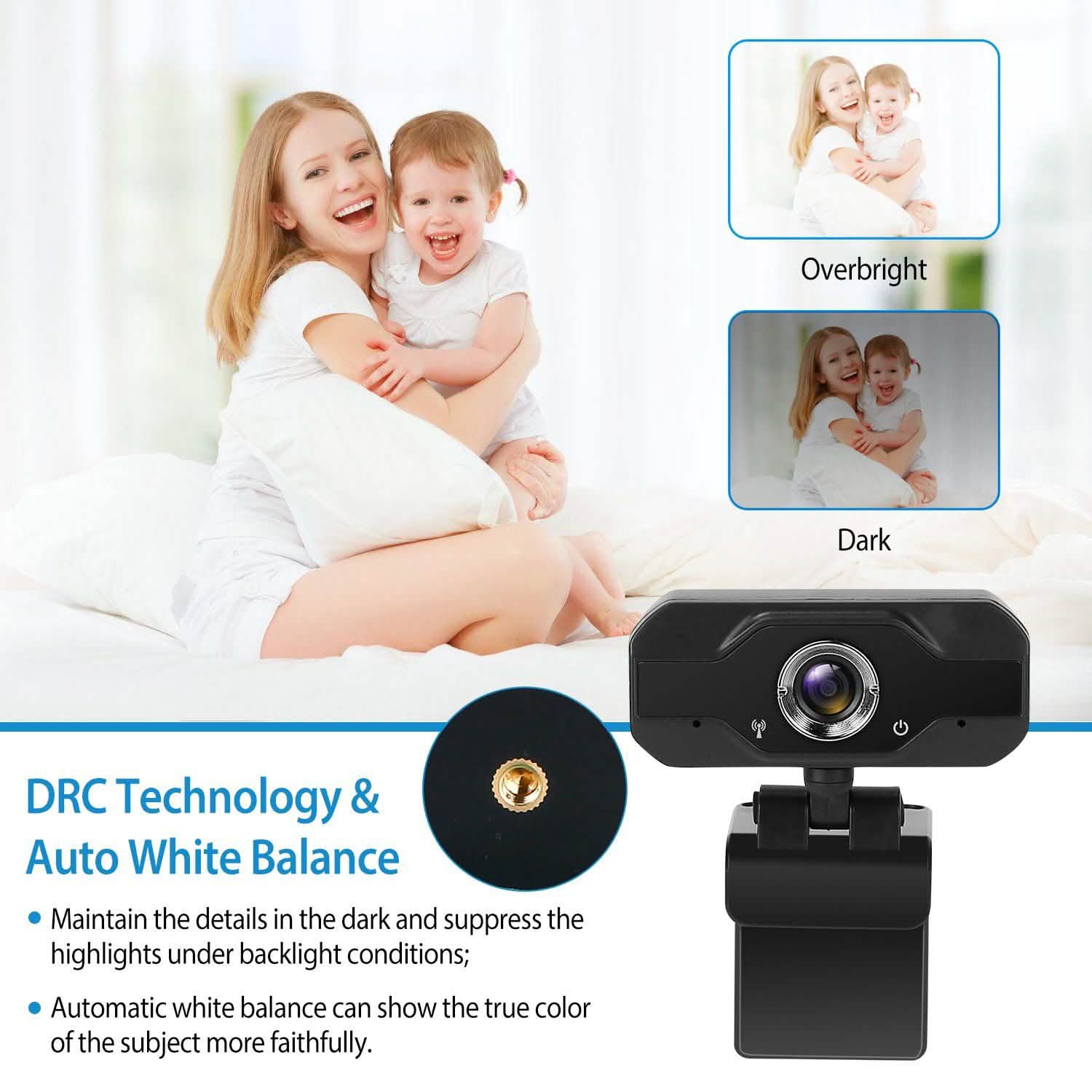 FHD 1080P USB Webcam with 360° Rotatable Clip Computer Accessories - Tophatter Daily Deals