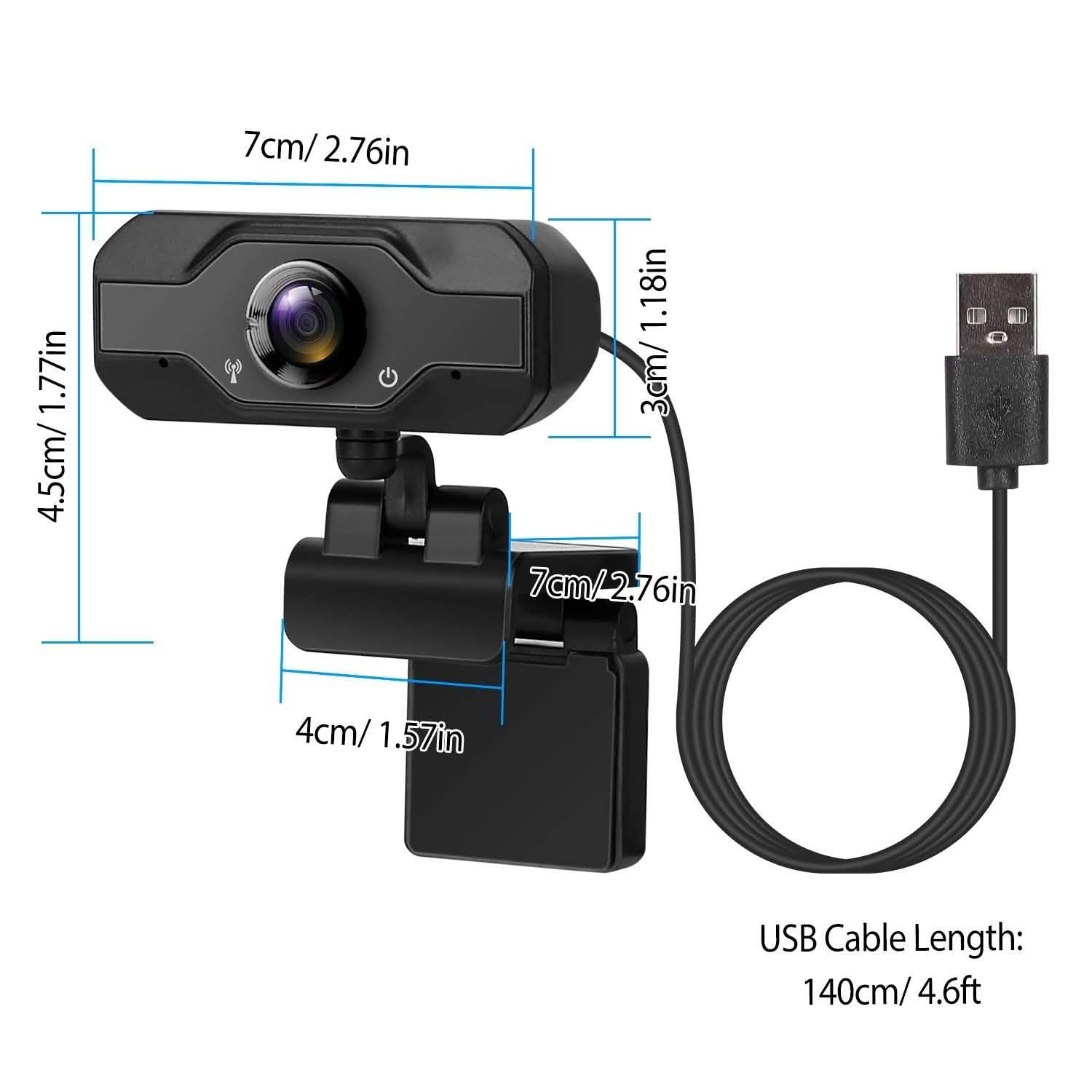 FHD 1080P USB Webcam with 360° Rotatable Clip Computer Accessories - Tophatter Daily Deals