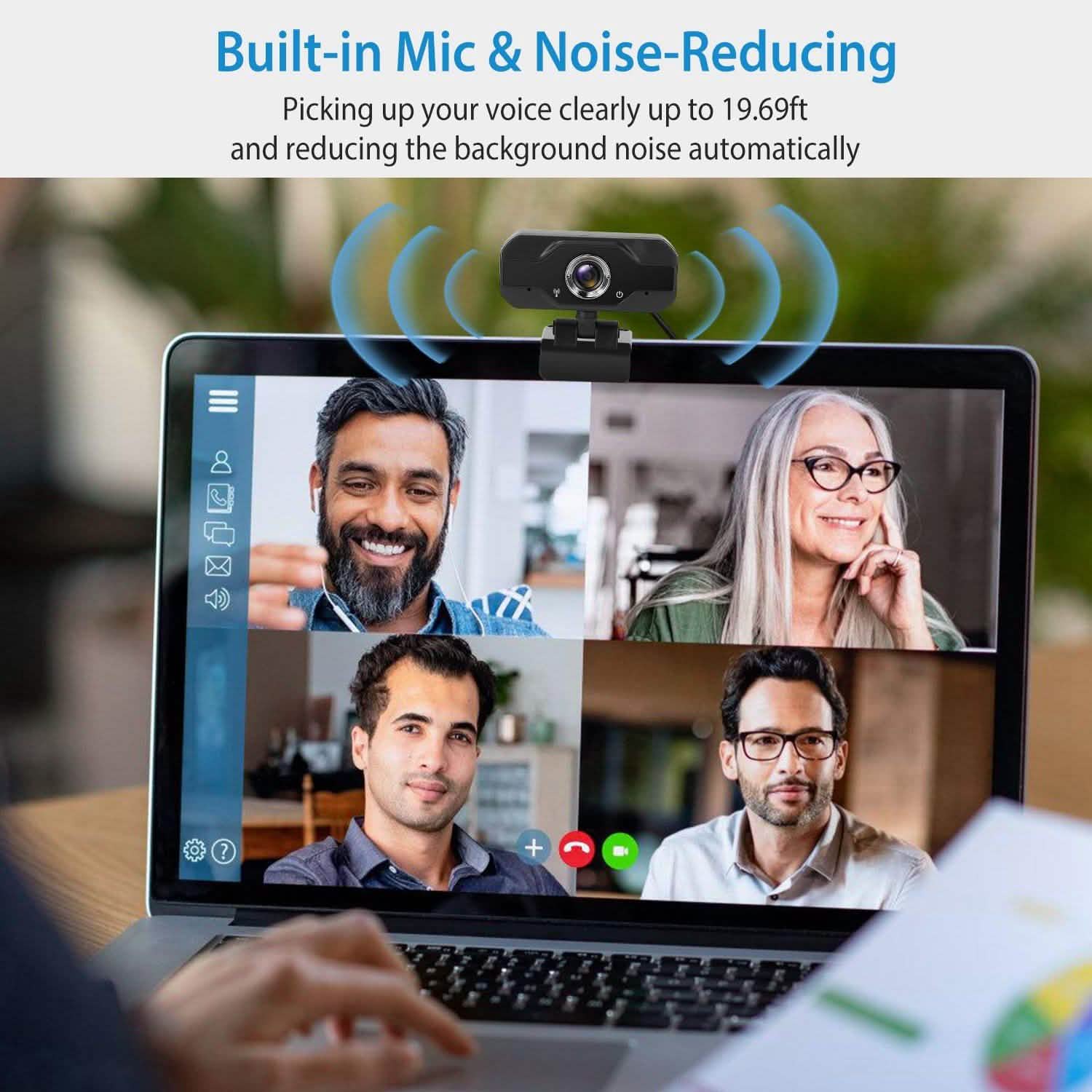 FHD 1080P USB Webcam with 360° Rotatable Clip Computer Accessories - Tophatter Daily Deals