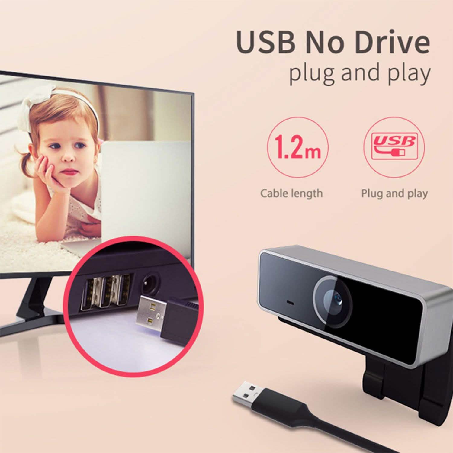 FHD 1080P Webcam USB Auto Focus with Microphone Computer Accessories - Tophatter Daily Deals