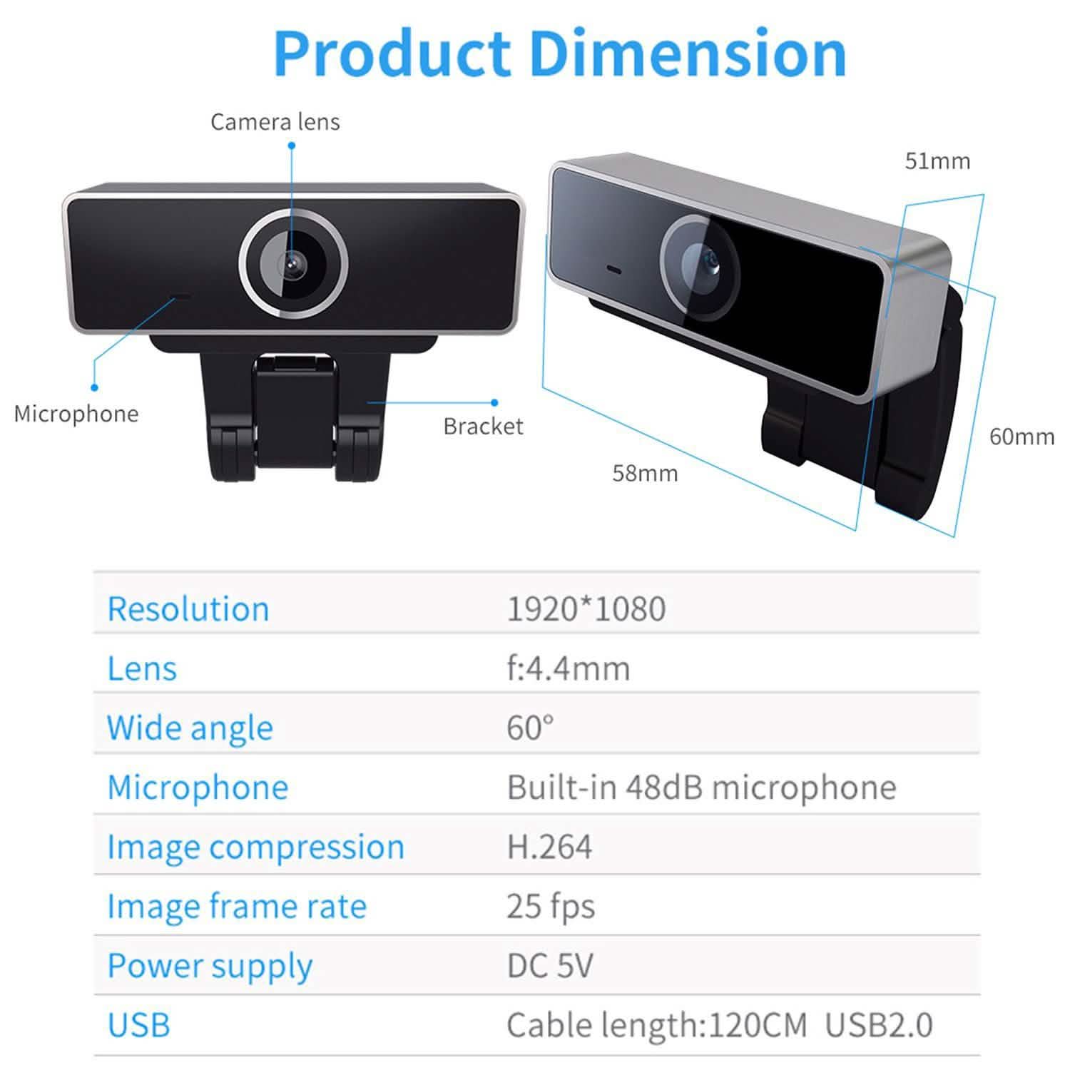 FHD 1080P Webcam USB Auto Focus with Microphone Computer Accessories - Tophatter Daily Deals