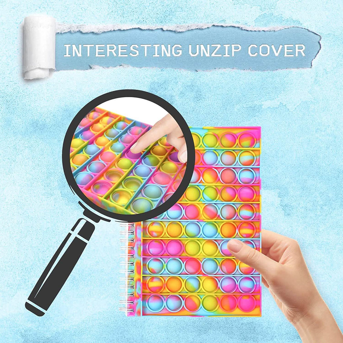Fidget Spiral Notebook Push Pop Bubble Fidget Sensory Toy Health & Wellness - Tophatter Daily Deals
