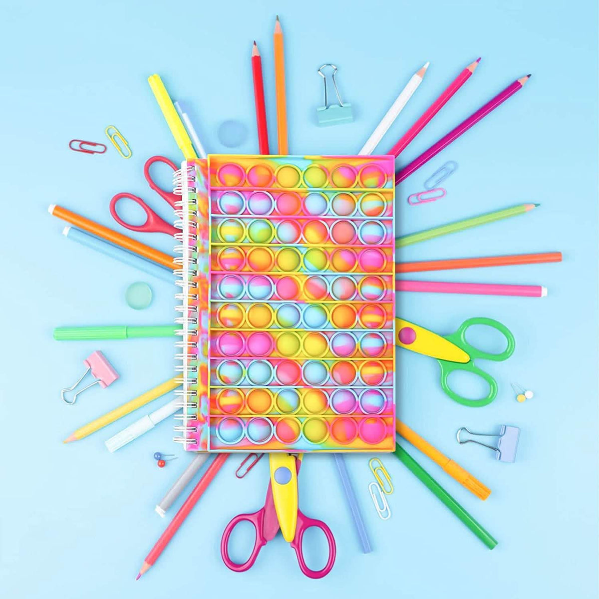 Fidget Spiral Notebook Push Pop Bubble Fidget Sensory Toy Health & Wellness - Tophatter Daily Deals