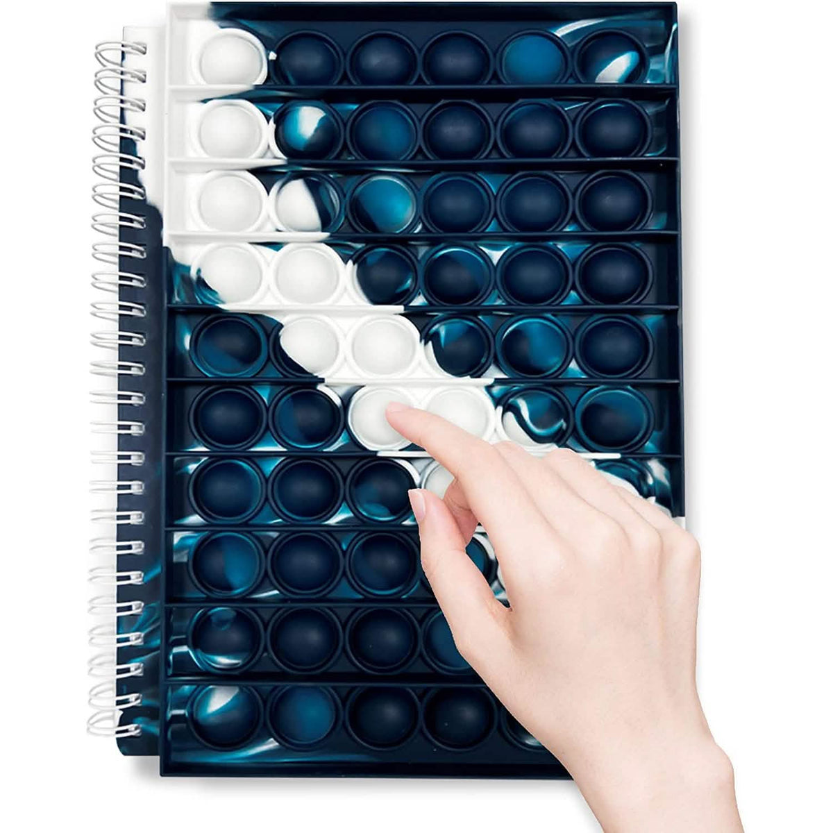 Fidget Spiral Notebook Push Pop Bubble Fidget Sensory Toy Navy Health & Wellness - Tophatter Daily Deals