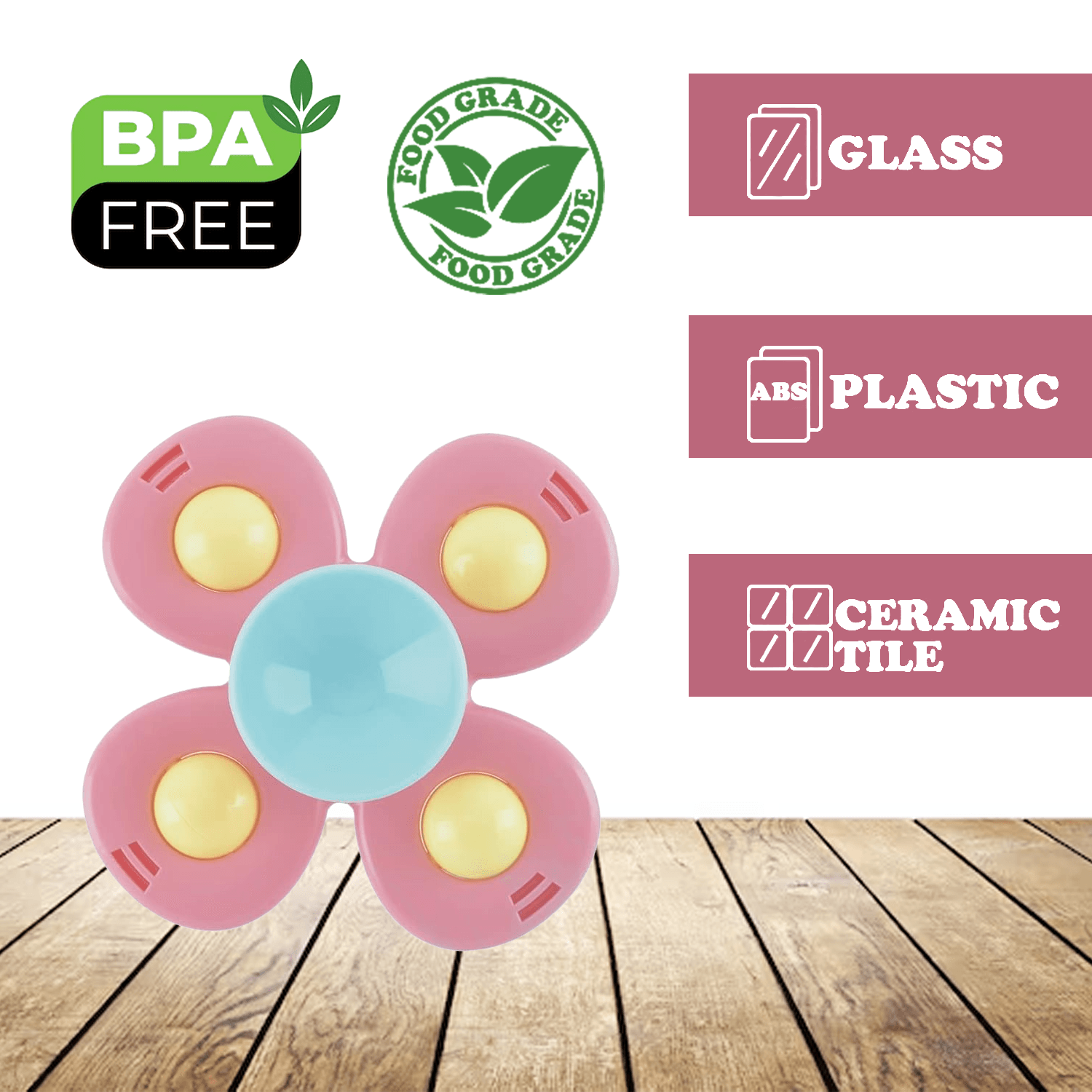 Fidget Spinner Toys - 3 Pcs Suction Cup Spinner Toys Sensory Early Education Bathtub Toy Dining Chairs Birthday Gifts Boy or Girl Baby & Toddler - Tophatter Daily Deals