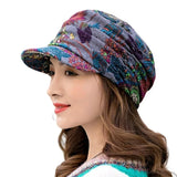 Warm Textured Women’s Winter Cap - Short Brim, Cotton Blend Gray - Tophatter Daily Deals