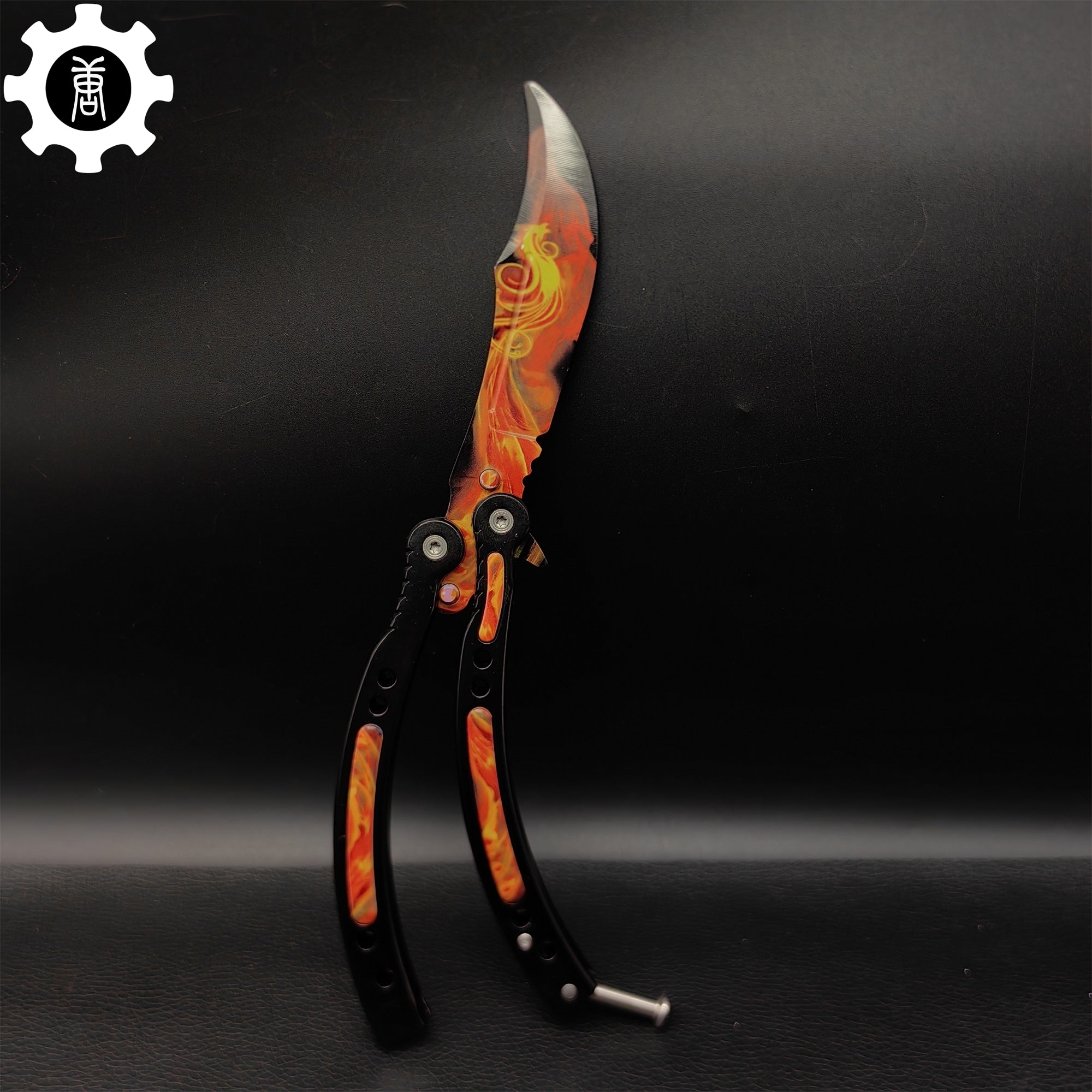 Fiery Phoenix Skin Metal Balisong Game Butterfly Knife - Tophatter Daily Deals