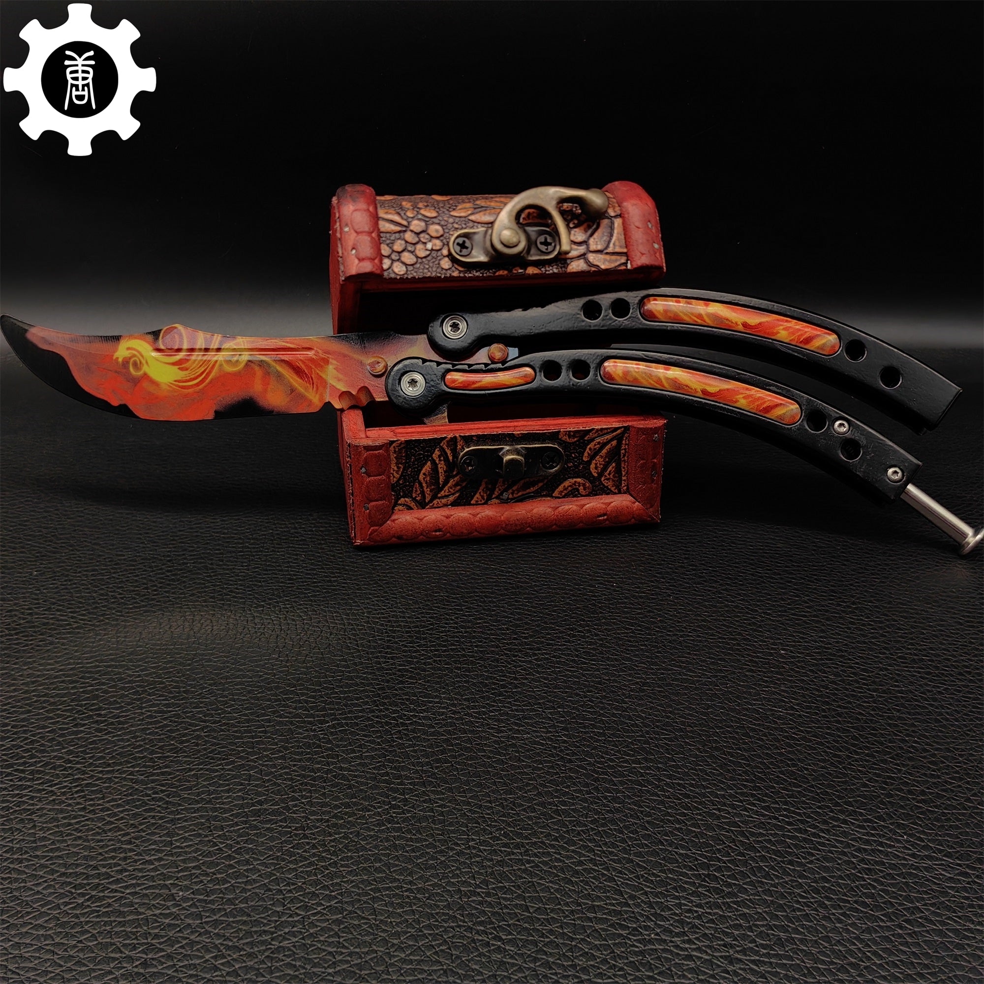 Fiery Phoenix Skin Metal Balisong Game Butterfly Knife - Tophatter Daily Deals