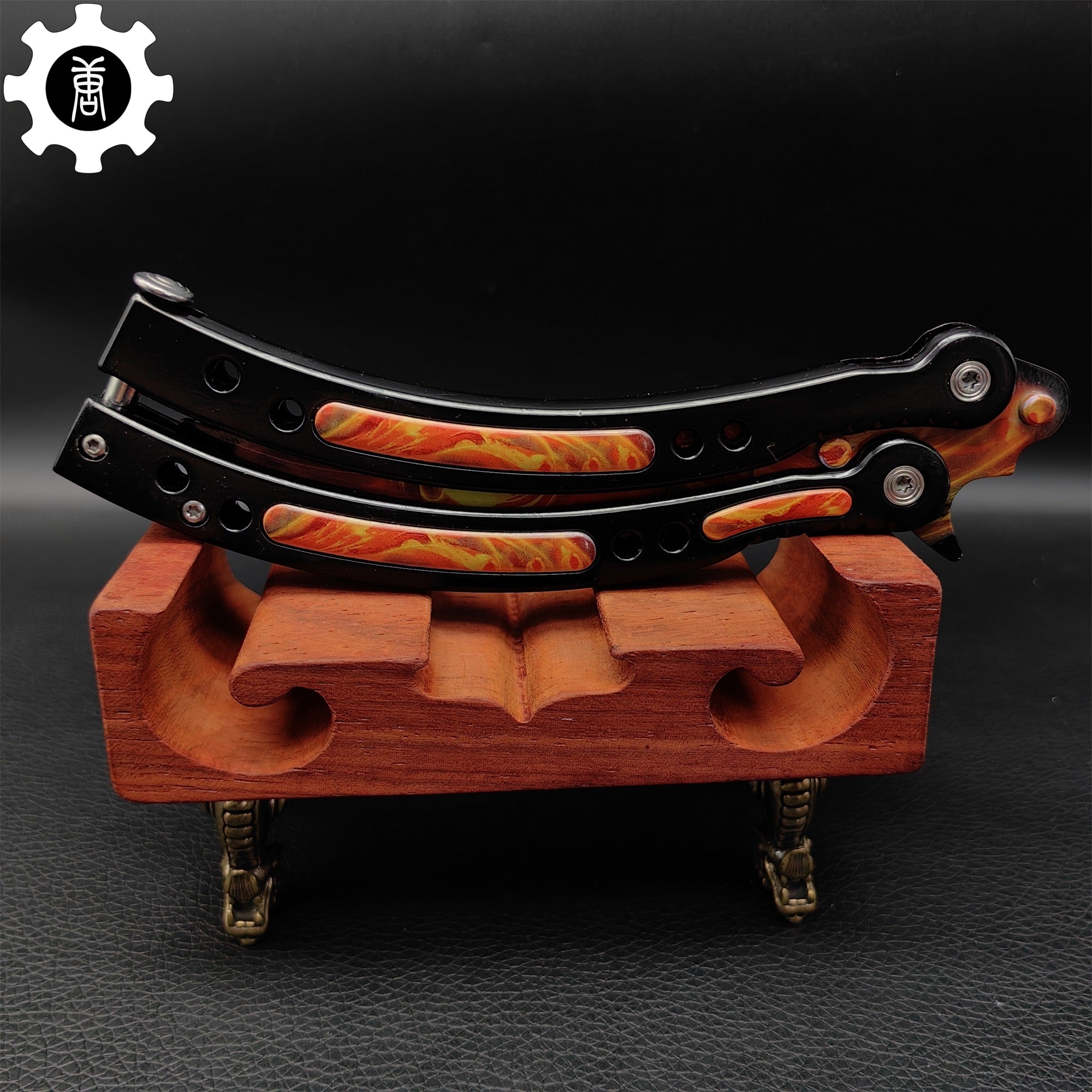 Fiery Phoenix Skin Metal Balisong Game Butterfly Knife - Tophatter Daily Deals