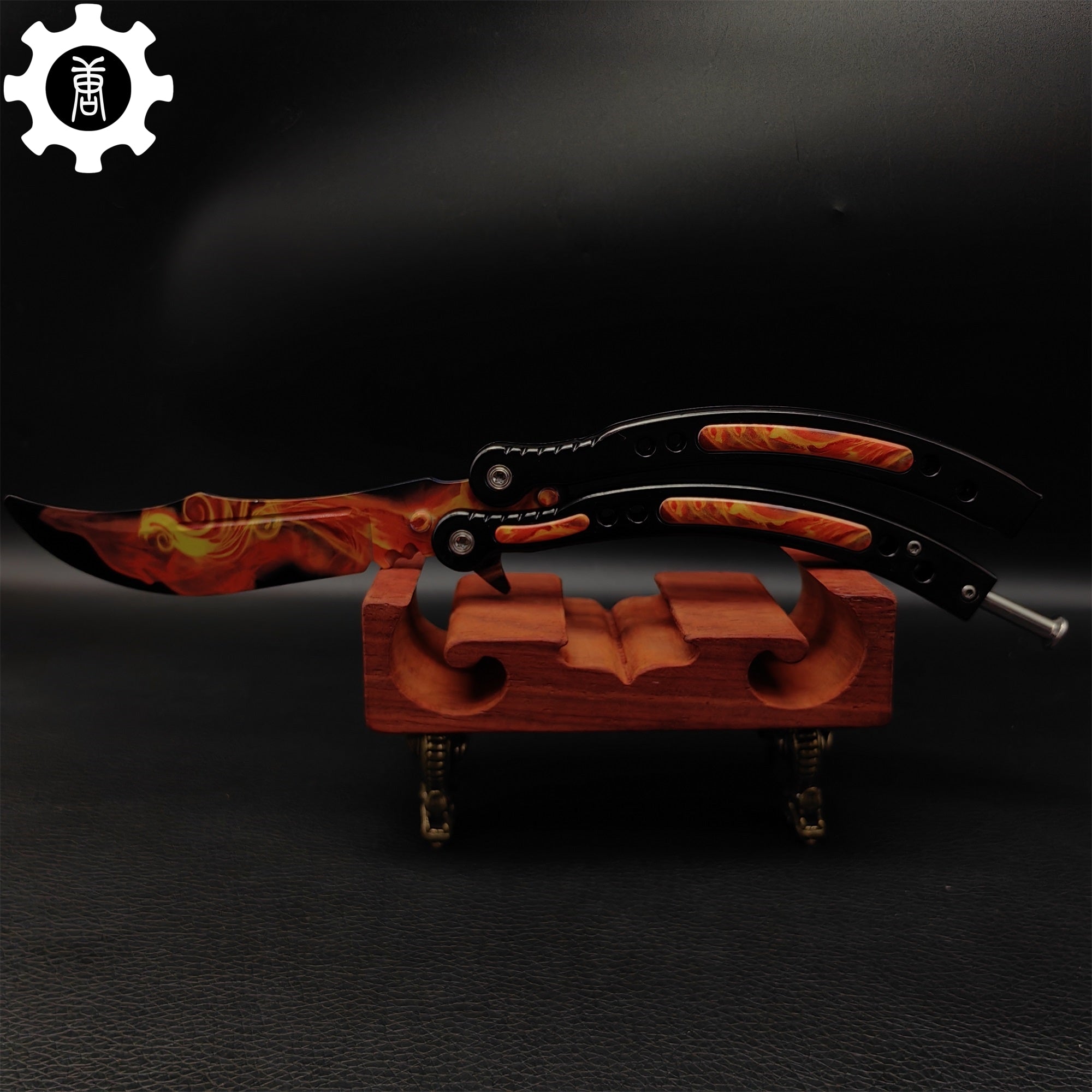 Fiery Phoenix Skin Metal Balisong Game Butterfly Knife - Tophatter Daily Deals