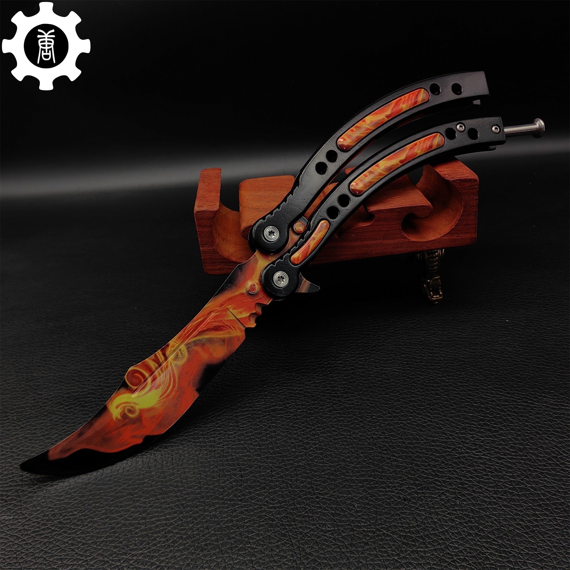 Fiery Phoenix Skin Metal Balisong Game Butterfly Knife - Tophatter Daily Deals