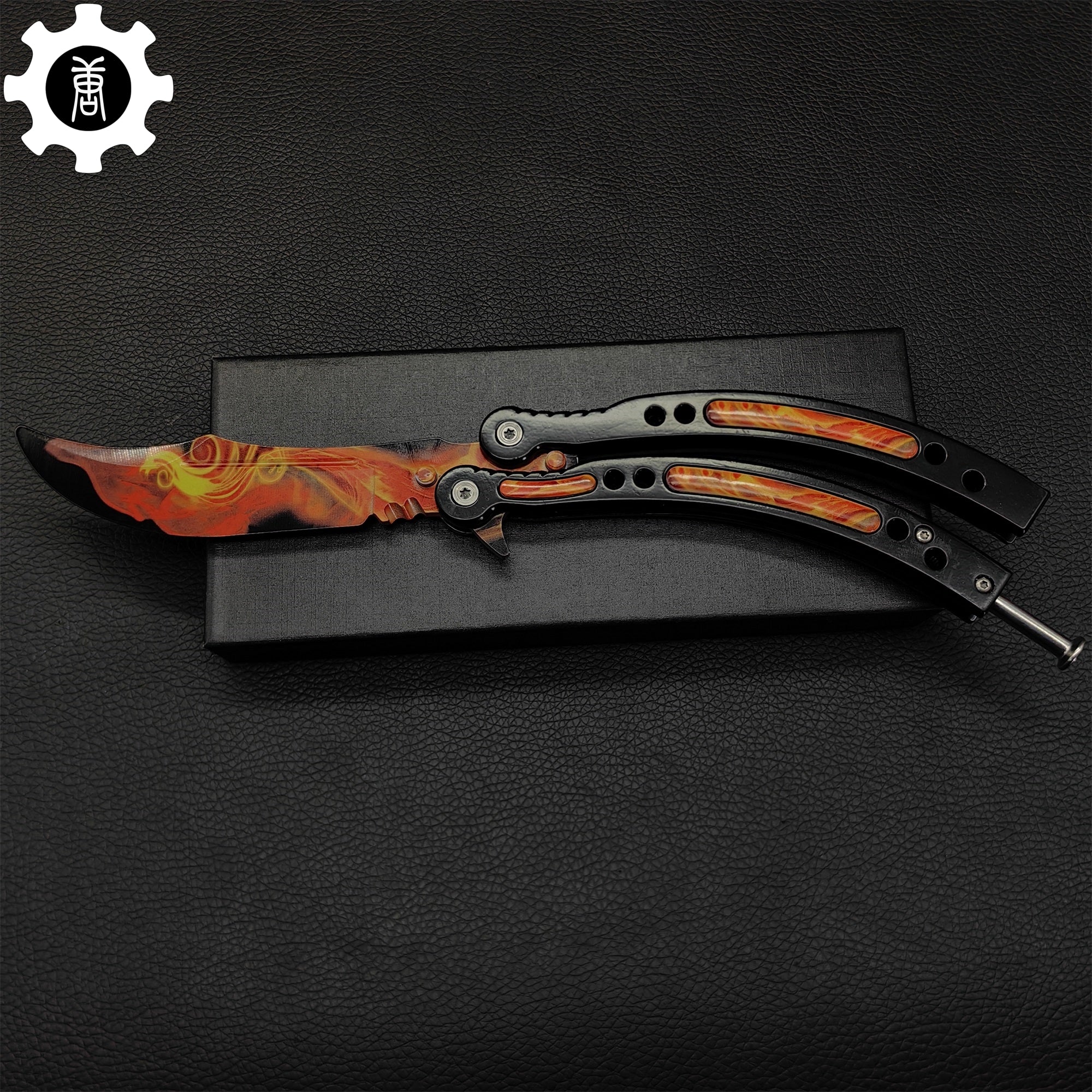 Fiery Phoenix Skin Metal Balisong Game Butterfly Knife - Tophatter Daily Deals