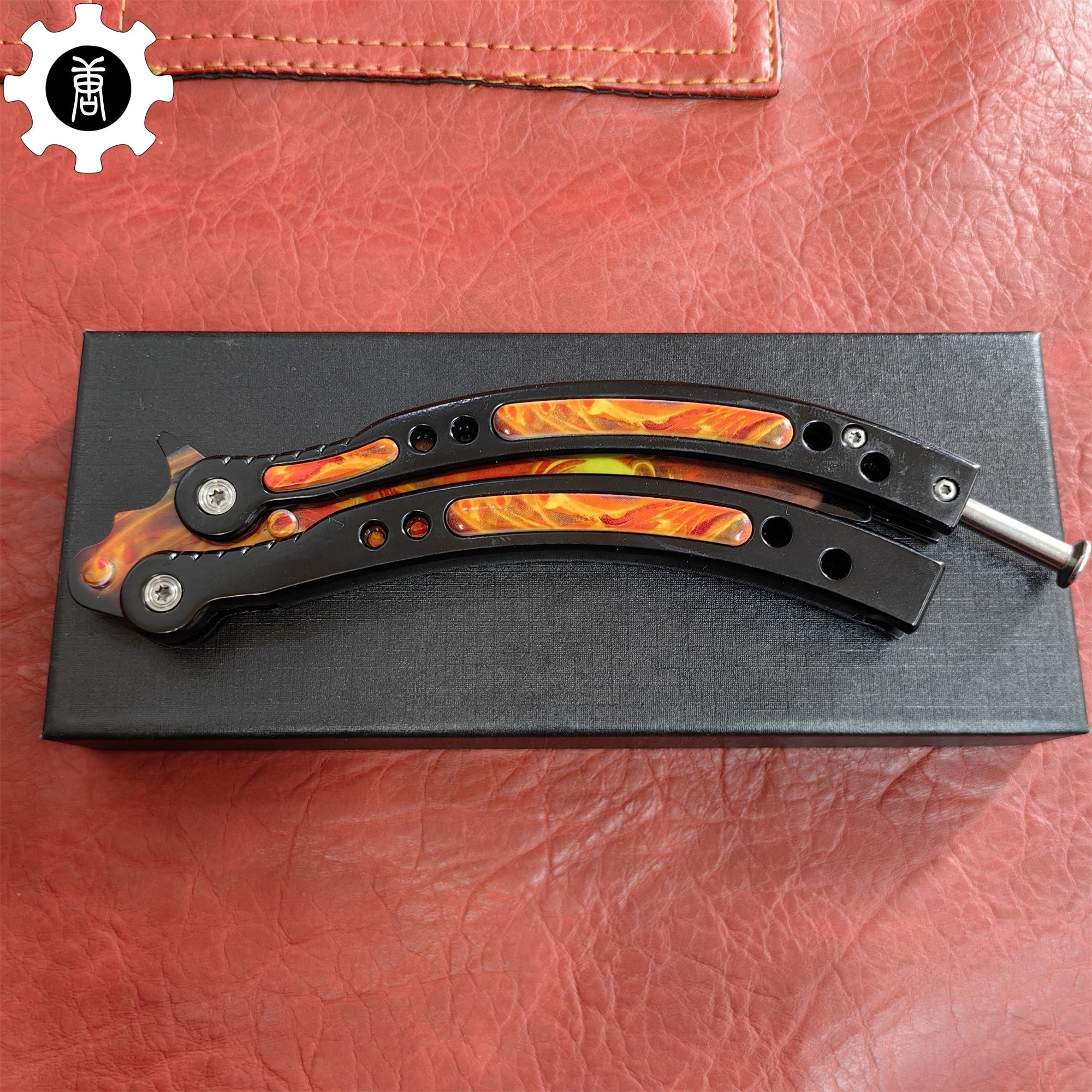 Fiery Phoenix Skin Metal Balisong Game Butterfly Knife - Tophatter Daily Deals