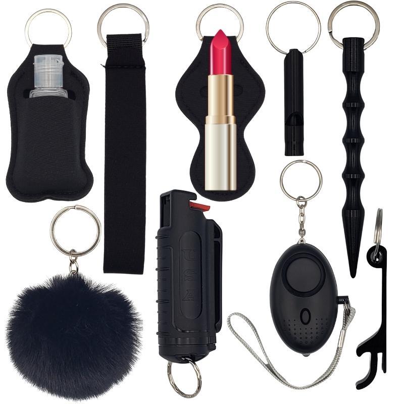 Fight Fobs® Black Beauty Self Defense Key Chain Gift Set Plus (+Pepper Spray) Self-Defense Keychains - Tophatter Daily Deals