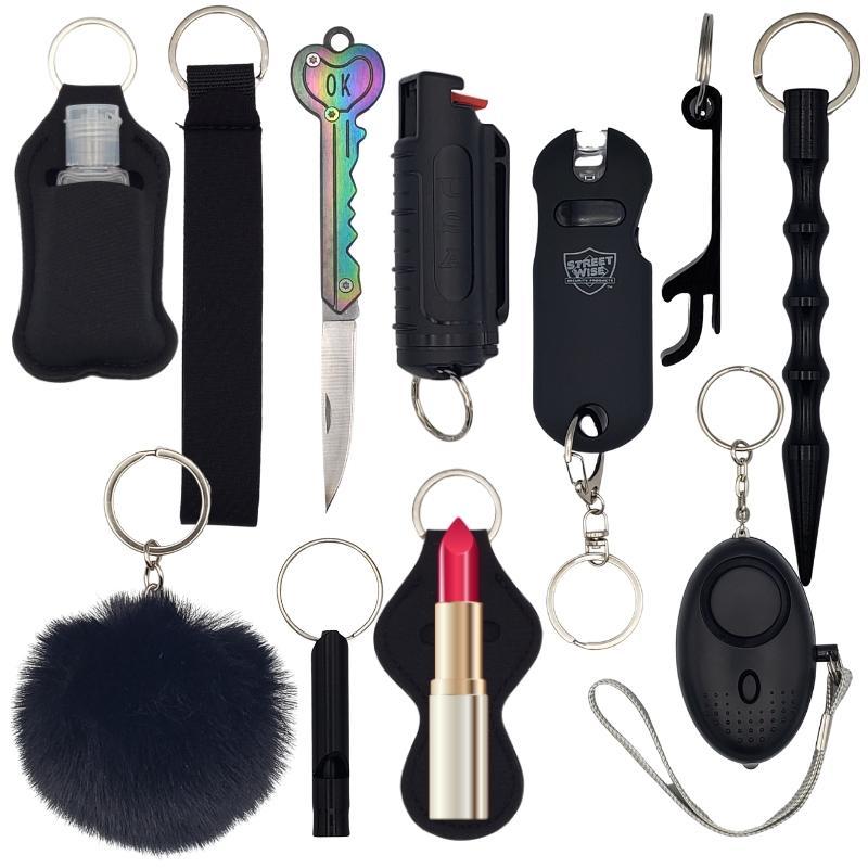 Fight Fobs® Black Beauty Self Defense Key Chain Gift Set Luxe (+Stun Gun+Key Knife) Self-Defense Keychains - Tophatter Daily Deals