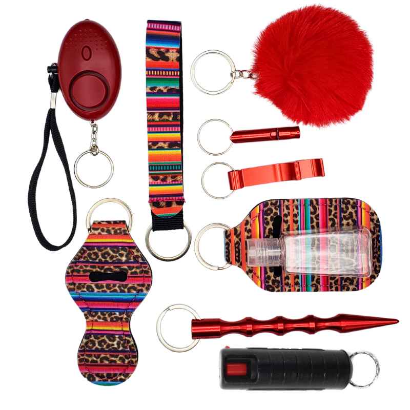 Fight Fobs® Multi Color Leopard Self Defense Key Chain Set Plus (+Pepper Spray) Self-Defense Keychains - Tophatter Daily Deals