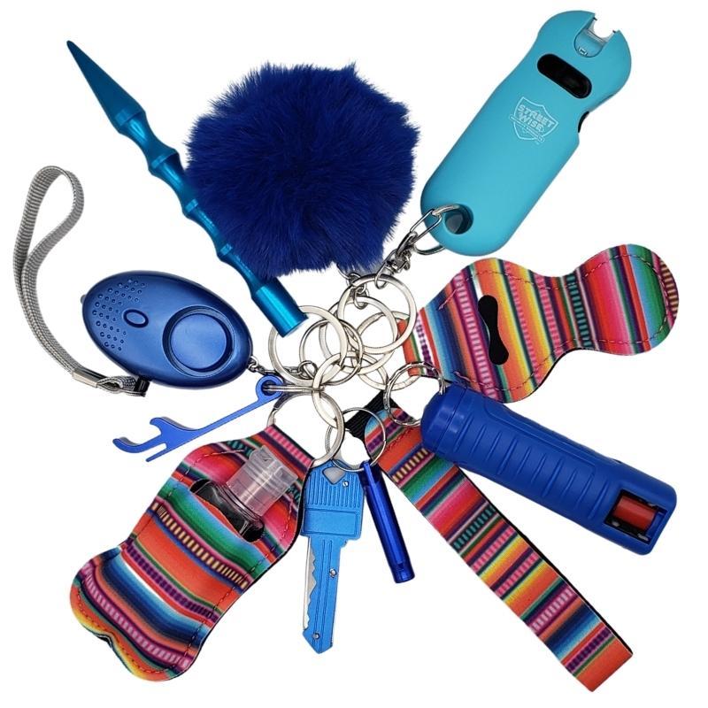 Fight Fobs® Fiesta Colorful Self Defense Key Chain Gift Set Luxe (+Stun Gun+Key Knife) Self-Defense Keychains - Tophatter Daily Deals