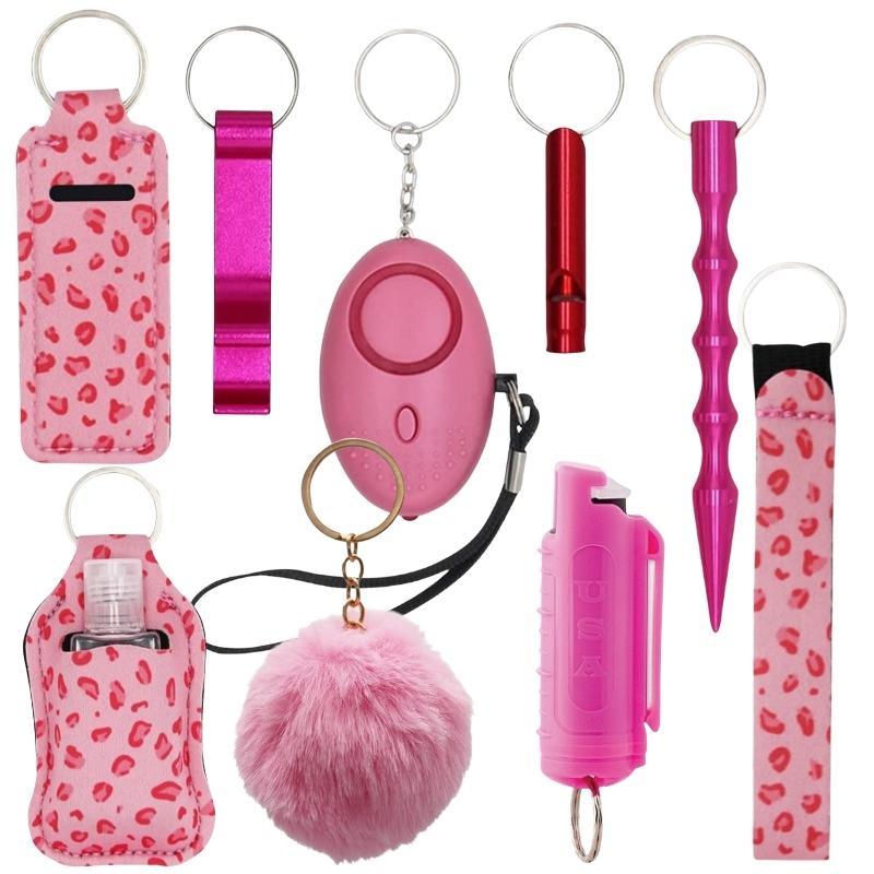 Fight Fobs® Pink Leopard Self Defense Key Chain Gift Set Plus (+Pepper Spray) Self-Defense Keychains - Tophatter Daily Deals