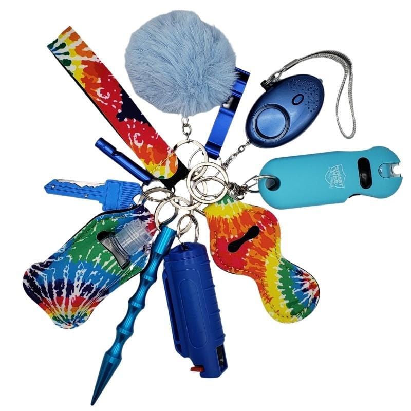 Fight Fobs® Tie Dye Self Defense Key Chain Gift Set Luxe (+Stun Gun+Key Knife) Self-Defense Keychains - Tophatter Daily Deals