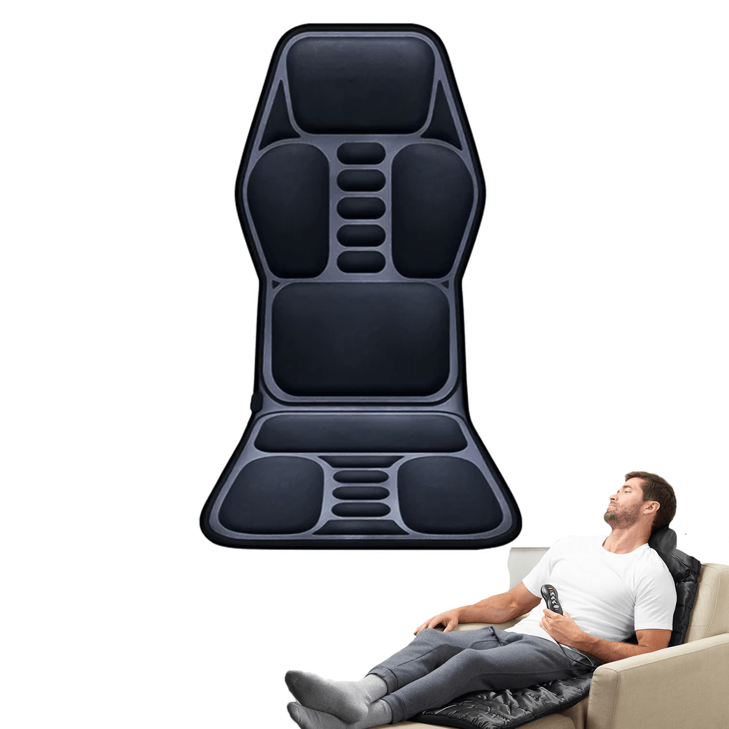 Full Body Massage Mat With Heat - 8 Modes Massage Cushion Full Back Car Chair Seat Pad Mat Neck Heat Massager UK Exercise & Fitness Equipment Manuals - Tophatter Daily Deals