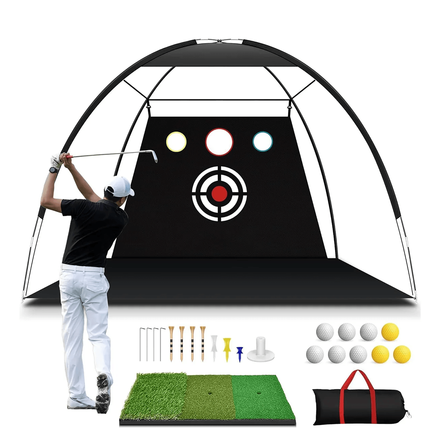 Golf Hitting Net - 2M Large Golf Practice Net Hitting Nets Driving Netting Chipping Cage Training Sports - Tophatter Daily Deals