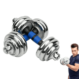 Adjustable Weight Dumbbell Set - 20kg Dumbbells Barbell Weights Set Chrome Cast Iron Home Gym UK Dumbbells & Barbells - Tophatter Daily Deals